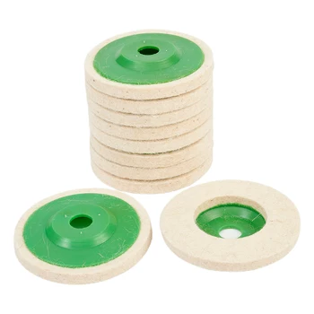 10шт 100-миллиметровые диски для полировки шерсти Войлочная прокладка 4-дюймовые диски для полировки металла Стекла Керамики Мрамора автомобильной промышленности