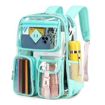 2024 самый продаваемый прозрачный рюкзак для мальчиков и девочек, нейлоновые водонепроницаемые школьные рюкзаки большой емкости, сумки для начальной школы, книжные ранцы