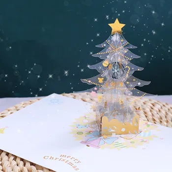 3D Всплывающие Открытки Санта Клауса Поздравительные Открытки на Рождество Приглашения на вечеринку Подарки Новогодняя Открытка Юбилейные Подарки Открытка