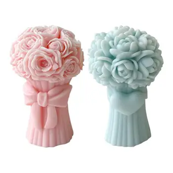 3D Форма для букета цветов, 3D Формы для свечей из букета роз, силиконовые формы для поделок, набор для изготовления свечей, Домашний декор, Свадьба