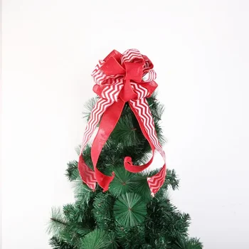 Amazon Red Christmas Имитация льняного банта Кулон Украшение Рождественской елки Рождественским бантом ручной работы