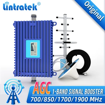 Lintratek 850 МГц Усилитель Сигнала Сотовой связи 700 1700-1900 МГц 2g 3g 4g LTE Подвижный Ретранслятор AGC 70 дБ С Высоким Коэффициентом Усиления Интернет-Усилитель