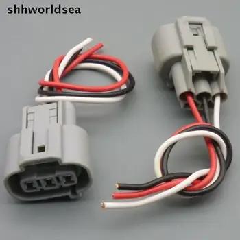 Shhworldsea 4ШТ 3-контактный штекер датчика частоты вращения распределительного вала двигателя common rail автомобиля автоматический водонепроницаемый электрический разъем проводная розетка