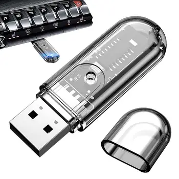 USB-адаптер для автомобильных аудиоустройств Портативный безопасный приемник USB 5.3, встроенный в автомобиль, адаптер для приема музыки, стабильный беспроводной автомобильный адаптер