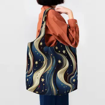Абстрактная геометрическая сумка для покупок, звездно-полосатая сумка через плечо в стиле модерн, студенческая уличная сумка-тоут, эстетичные сумки на заказ