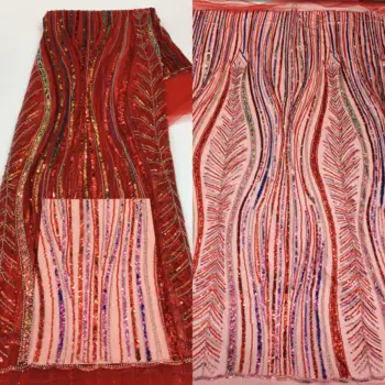 Бусины из французской кружевной ткани L-1228828 Высококачественная Африканская кружевная нигерийская ткань для свадебного платья