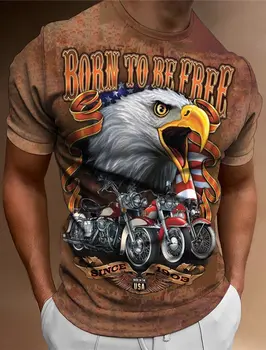 Винтажная мужская футболка с изображением мотоцикла 