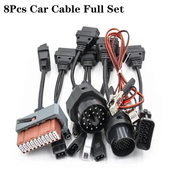 Высококачественные автомобильные кабели, полный комплект из 8 кабелей с 38/30/20/10/3/2-контактным диагностическим разъемом OBDII для сканера Obd2