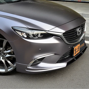 Высококачественный сплиттер переднего бампера автомобиля из 3 частей, диффузор для губ, крышка спойлера для Mazda 6 Atenza 2014-2018, цвет углеродного волокна/черный