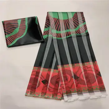 Горячая распродажа 2023 года, атласная шелковая ткань в ганском стиле с лентой из органзы для женского выпускного платья, 6 ярдов/комплект.37