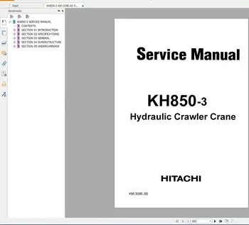 Гусеничный кран Hitachi объемом 3,05 ГБ с полным руководством по эксплуатации для всех моделей