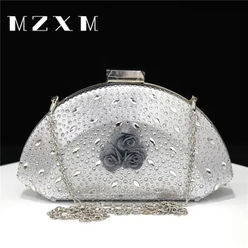 Женская сумка с бриллиантами, роскошный дизайн в форме цветочной раковины, новейшая праздничная сумочка 2023 года, вечерняя сумочка, кошелек на цепочке