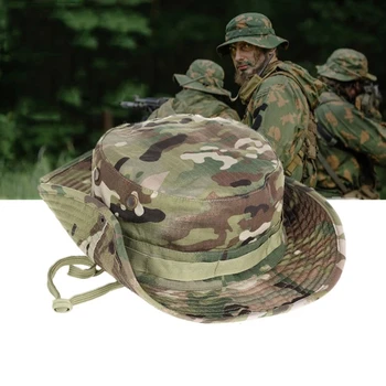 Камуфляжная шляпа, тактические широкополые шляпы армии США, военная панама, летняя кепка для кемпинга, рыбалки, охоты, пеших прогулок, уличные камуфляжные солнцезащитные кепки для мужчин