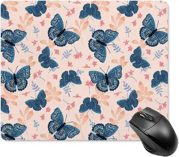 Коврик для мыши Blue Butterfly, нескользящий Коврик для компьютерной мыши, коврик для мыши с резиновой основой для офиса, домашнего ноутбука, компьютерных игр 20 * 25 см