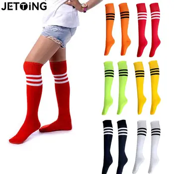 Компрессионные носки унисекс, футбольные носки, нескользящие длинные чулки до колена, Носки, футбольные носки в полоску, спортивные носки для бега.