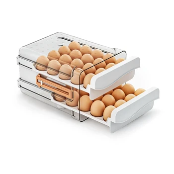 Коробка Для Хранения Белых Яиц Для Холодильника на 40 Грамм, Органайзер Для Яиц Большой Емкости Для Холодильника, Прозрачный Держатель Для Яиц Для Холодильника