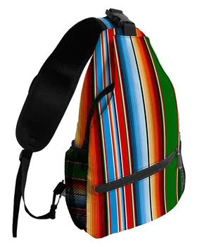 Красочные нагрудные сумки в мексиканскую полоску для женщин, мужчин, водонепроницаемые сумки-мессенджеры, женские дорожные спортивные сумки через плечо