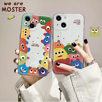 Креативный Цветной Чехол We Are Monsters Для iPhone 11 12 13 Pro MAX Mini X XS Max XR 7 8 Plus SE22 Из Мягкого Силикона Little Monster Case