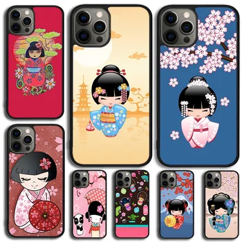 Милая Японская Кукла Кокеши Чехол Для Телефона iPhone 15 14 SE 2020 XR XS 11 12 13 Mini Pro MAX 6 7 8 Plus
