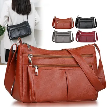 Множество карманов, сумки через плечо для женщин, брендовые кожаные женские дизайнерские сумки 2023, зимние сумки-мессенджеры в стиле Sac