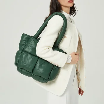 Модные сумки с подкладкой 2023 Дизайнерская стеганая роскошная нейлоновая пуховая хлопчатобумажная сумка через плечо