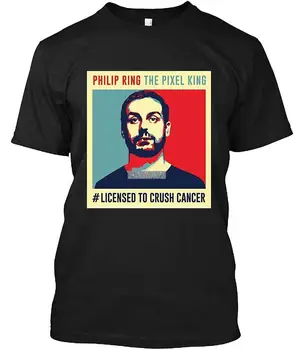 Мужская летняя футболка Phil Ring, футболка Pixel King 20, хлопковая футболка, мужская футболка, брендовые модные топы