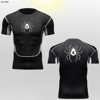 Мужская футболка для бега, компрессионная футболка с коротким рукавом, одежда для тренировок, мужские топы, колготки для спортзала Spider, спортивная рубашка Man