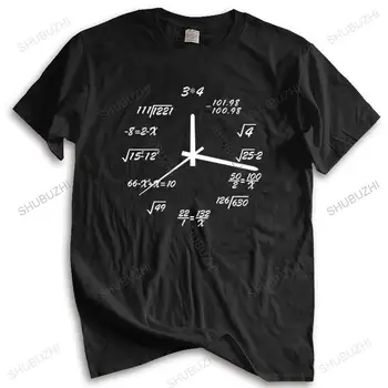 Мужская хлопчатобумажная футболка Летняя брендовая футболка HanHent Math Creative Clock, футболки, мужская футболка