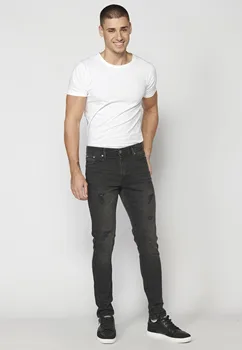 Мужские черные джинсы super skinny denim-Koroshi