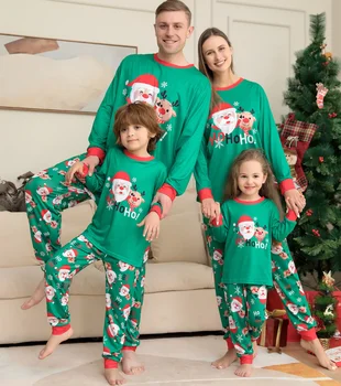 Набор семейных рождественских пижам 2023 года для мамы с благородным Оленем, детей, взрослых, детей, подходящих для семьи на Рождество, Рождественские пижамы, Семейная одежда