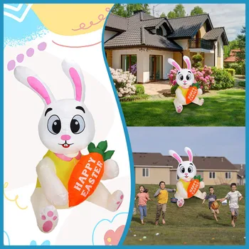 Надувной кролик для пасхальных праздников, уличное украшение, милые кролики, украшенные вечеринкой по случаю дня рождения для детей 812