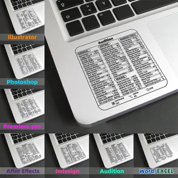 Наклейка с сочетанием клавиш для портативного компьютера из 4шт, модные украшения для ноутбуков, наклейка с сочетанием клавиш для программного обеспечения Excel / Word из ПВХ