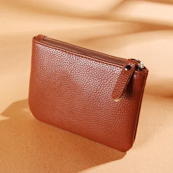 Новый модный винтажный короткий кошелек из искусственной кожи для мужчин и женщин, однотонный простой портативный держатель для карт, кошелек для монет, сумка для монет на молнии