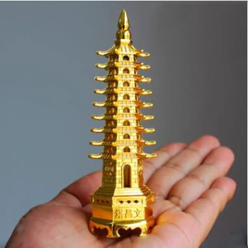 Новый Фэн-Шуй Цинковый Сплав 3D Модель Китай Пагода Вэньчан Башня Ремесла Статуя Сувенир Украшение Дома Металлические Изделия Ручной Работы