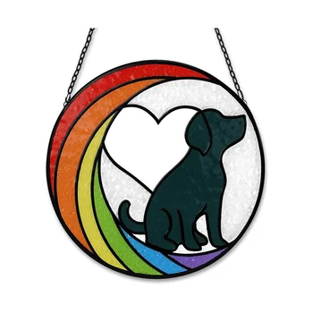 Подарки на память о собаках, Витраж, Подвесной Радужный мост, Ловец солнца для любителей собак, подарок для домашних животных