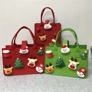 Рождественские войлочные сумки Подарочные пакеты, пакеты для конфет, войлочные сумки, сумки-тоут, подарочные коробки, сумки-тоут, высококачественные упаковочные пакеты, уникальные и красивые