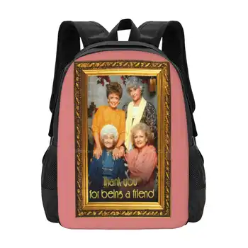Рюкзак с семейной фотографией Golden Girls для школьника, школьная сумка для ноутбука, дорожная сумка для мамы и бабушки Golden Girls, белая Беа Артур, телевизор 80-х годов