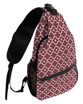 Серо-красные нагрудные сумки с марокканским рисунком для женщин, мужские водонепроницаемые сумки-мессенджеры, женская дорожная спортивная сумка через плечо через плечо