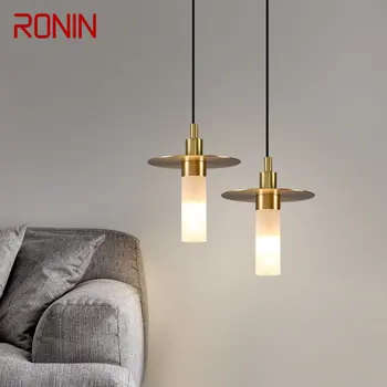 Современный латунный подвесной светильник RONIN LED Nordic Simply Creative Chandelier Для домашней столовой, спальни, бара
