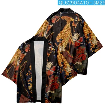 Традиционная азиатская одежда Юката, японское свободное кимоно, косплей, самурай Хаори, женская мужская уличная одежда, пляжный кардиган