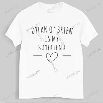 Футболка мужские хлопчатобумажные топы Dylan OBrien Is My Boyfriend Stiles Stilinski Черная мужская футболка европейского размера