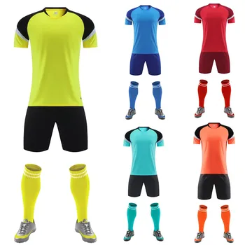 Футбольные майки детского размера, профессиональный индивидуальный номер, название, Синие футбольные костюмы, Дышащие быстросохнущие комплекты мужской спортивной формы.