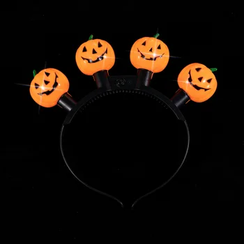 Хэллоуин в стиле фанк свечение оголовье для девочек мальчиков светодиодный свет свечение черепа тыквы заколки фестивали сторон модные аксессуары для волос